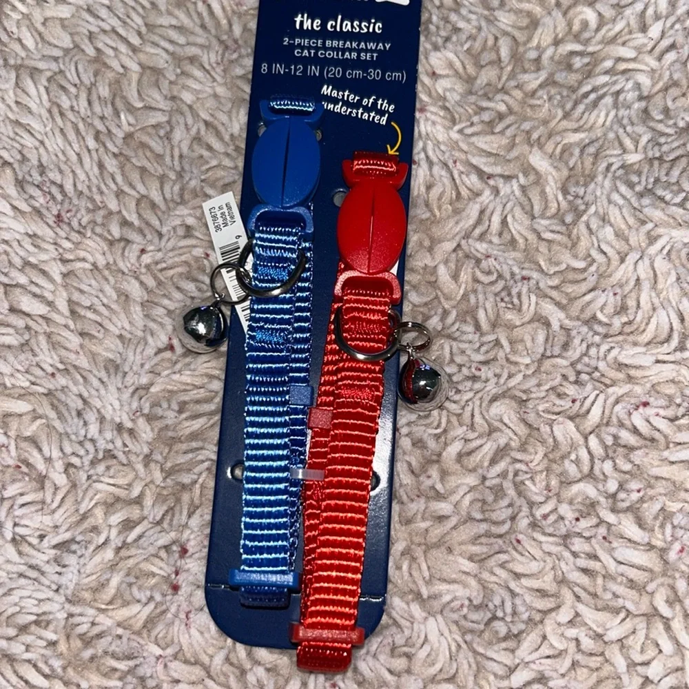 Youly The Classic 2pc Breakaway Cat Collar Set (red, blue) (S/M)